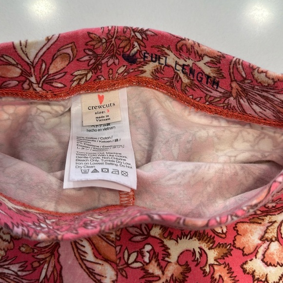 J crew crewcuts girls everyday leggings full length floral tea rose pink 3T 🩷🌹 - Picture 2 of 3